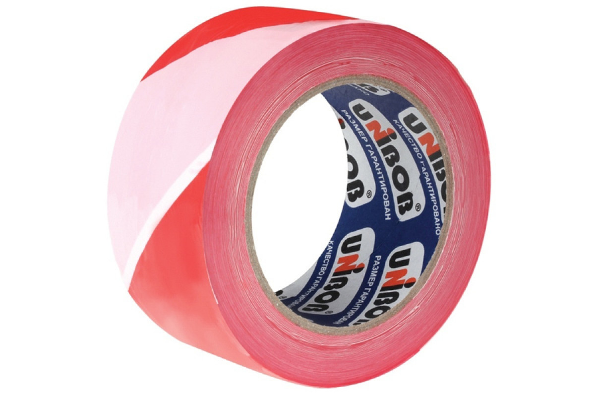 Лента сигнальная UNIBOB 50 мм х 150 м красно-белая